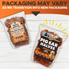 BRUTUS & BARNABY fully digestible pig ear chew showcased for safer rawhide alternative.