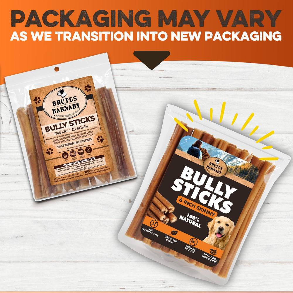 BRUTUS & BARNABY skinny bully stick 6inch testing facility seal for safety