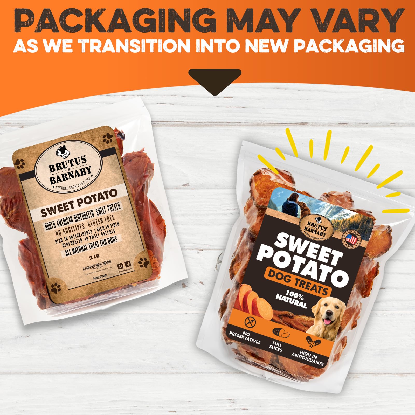 BRUTUS & BARNABY sweet potato thick-cut chew for hearty chewers