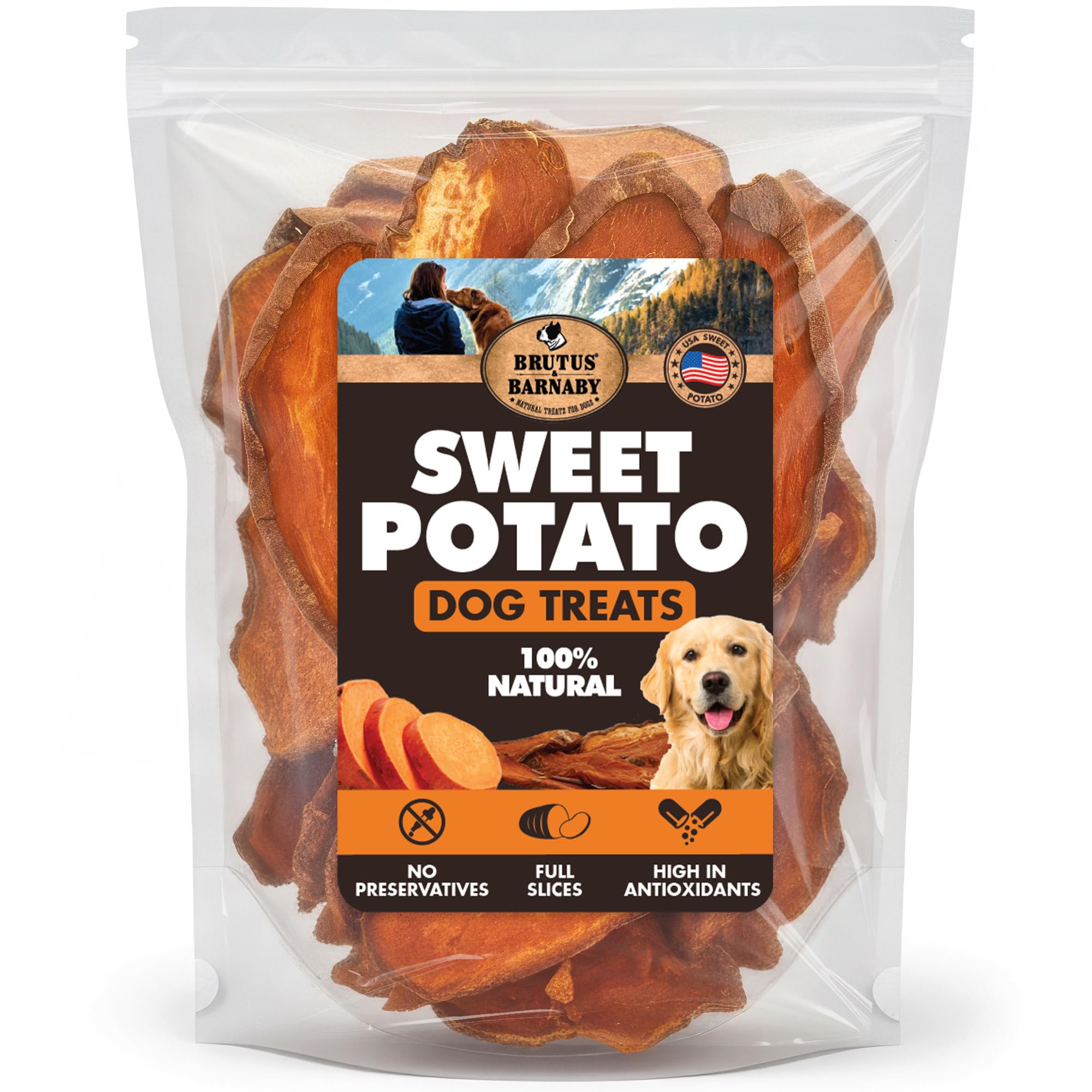 BRUTUS & BARNABY sweet potato whole-slice treat for everyday rewards
