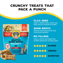 Brutus Bone Broth Biscuits two 8oz packs for convenient treats.