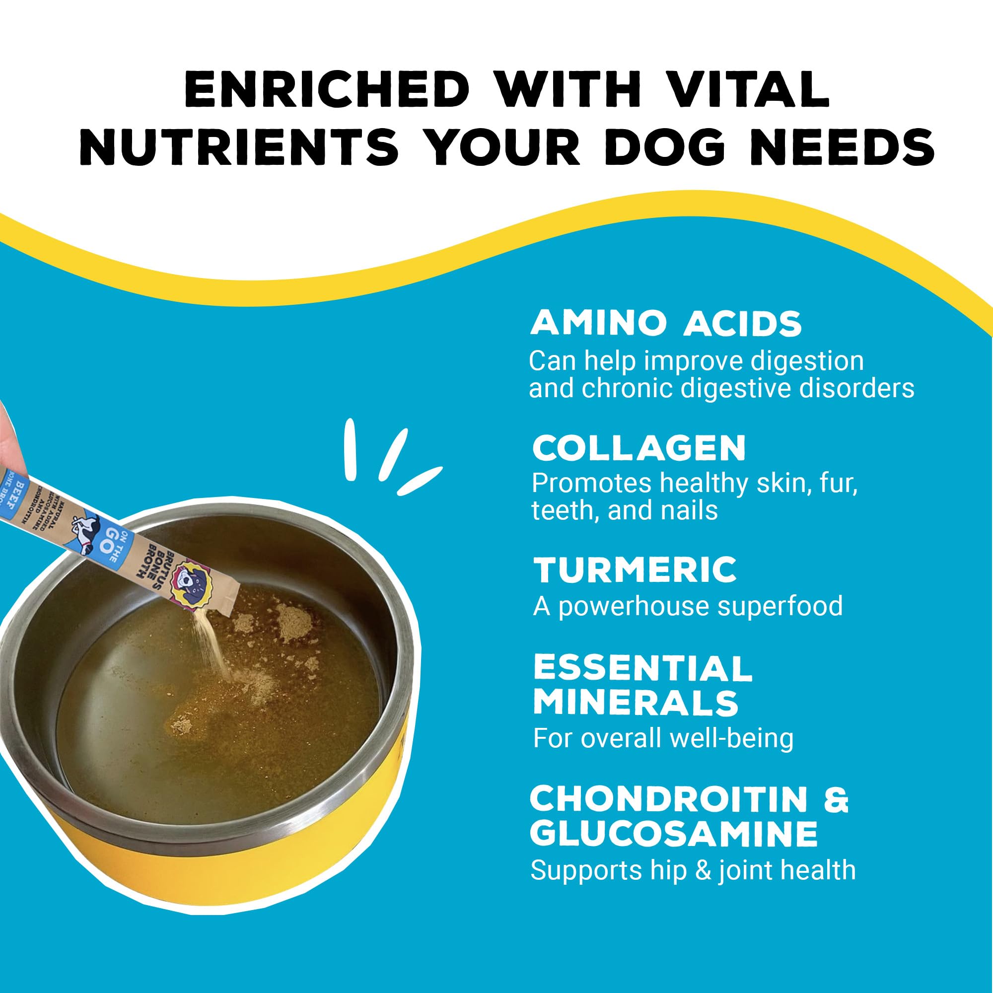 Brutus Bone Broth low-sodium formula badge visible