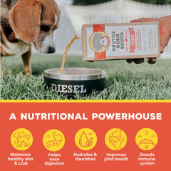 Brutus Bone Broth made with human-grade ingredients for quality-conscious owners.
