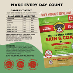 Brutus Broth Topper Omega oil infusion supports healthy skin and coat.