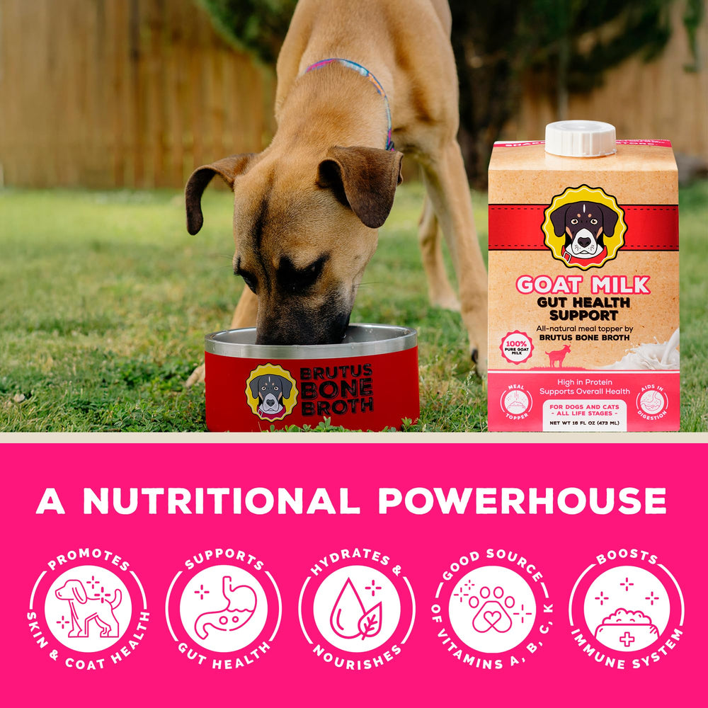 Brutus Goat Milk Topper rich in prebiotics and enzymes.