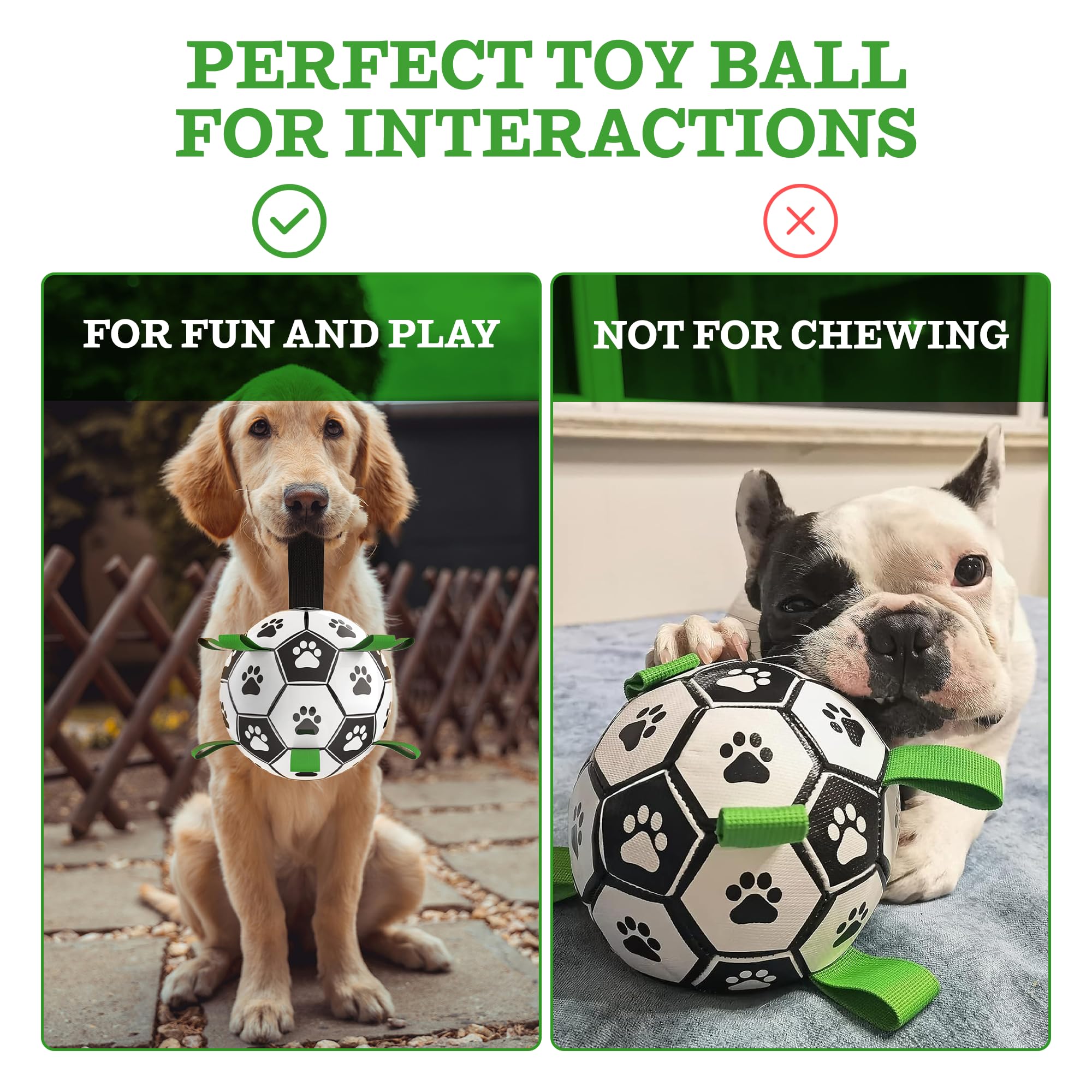 Brylex dog ball PU shell replicates premium soccer ball feel