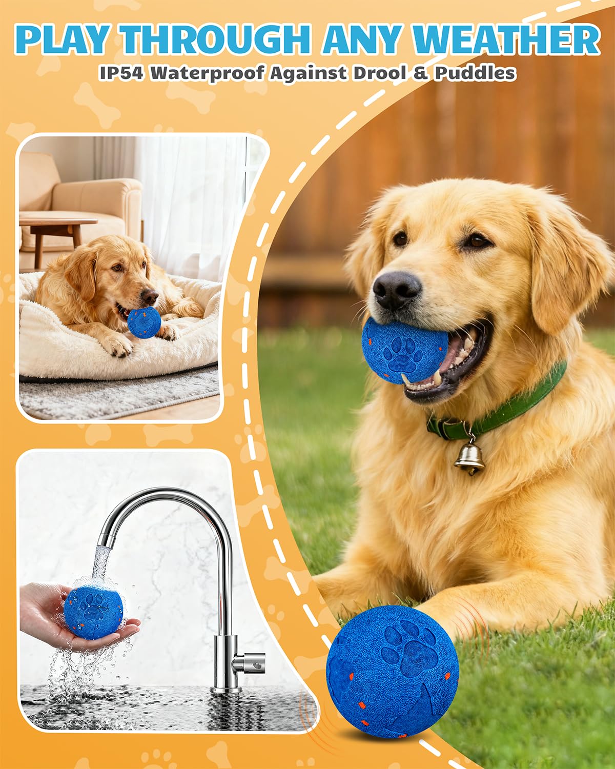 Bryxkla fast 90-minute charge keeps dogs playing longer.