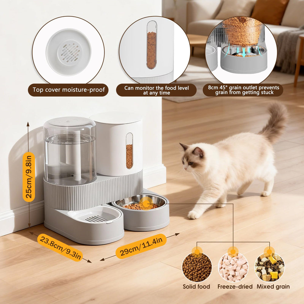 Bsemax 2.4L dry food capacity suitable for small to medium pets.