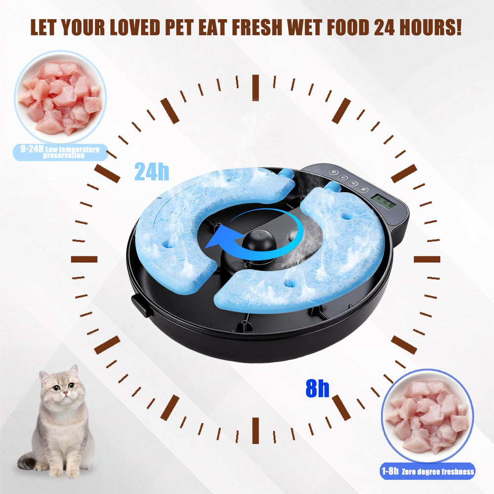 Bsemax automatic feeder top view highlights accessible lid for easy refills