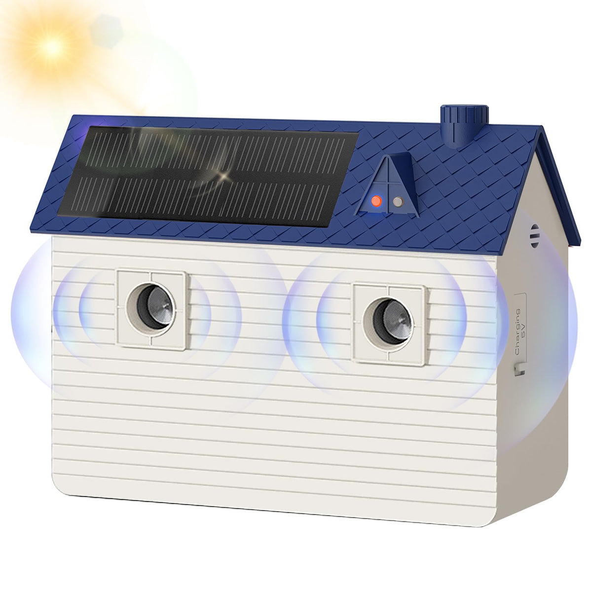 Bsemax dog bark deterrent mounted outdoors showing quiet yard benefits