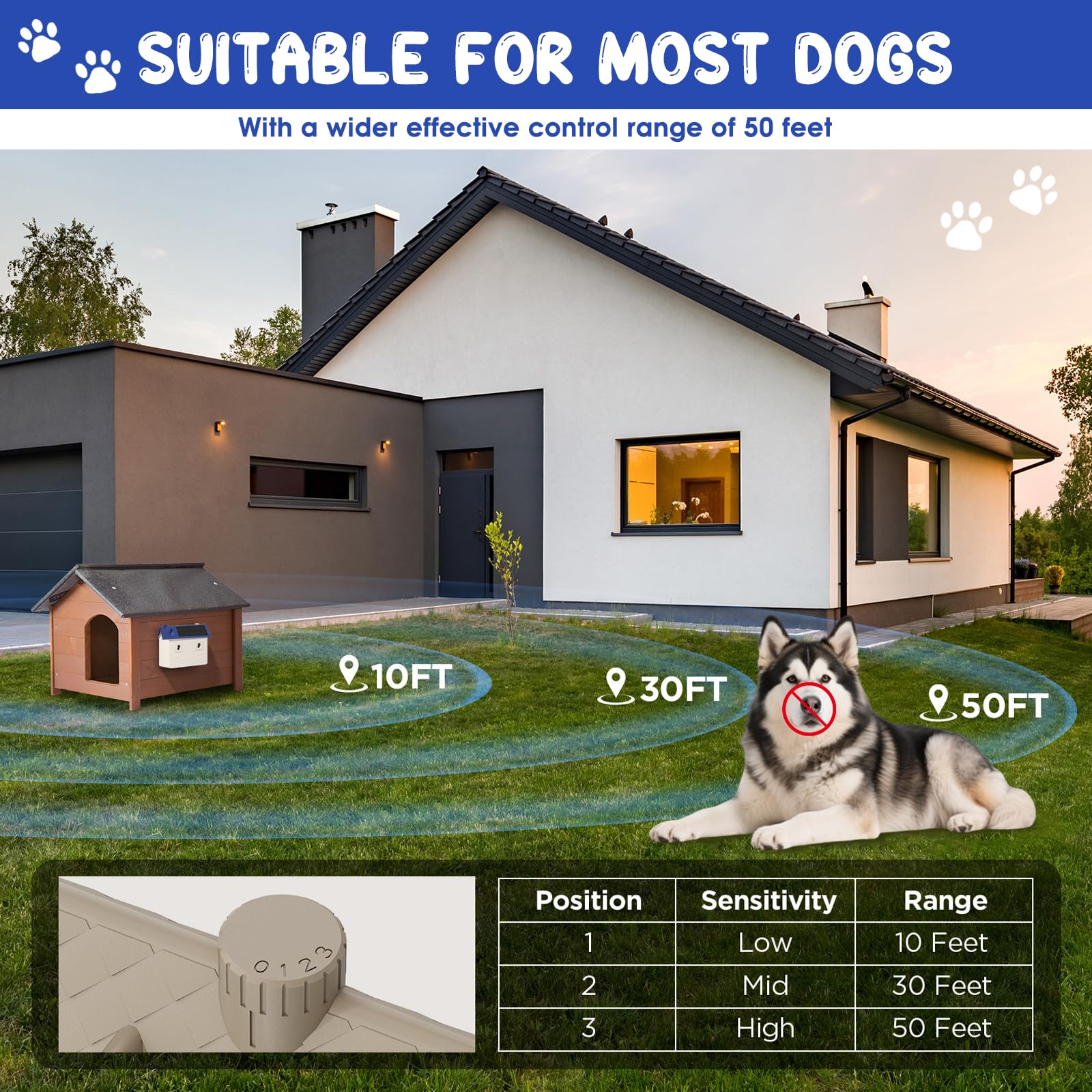 Easy-install Bsemax bark deterrent mounted on a fence or wall
