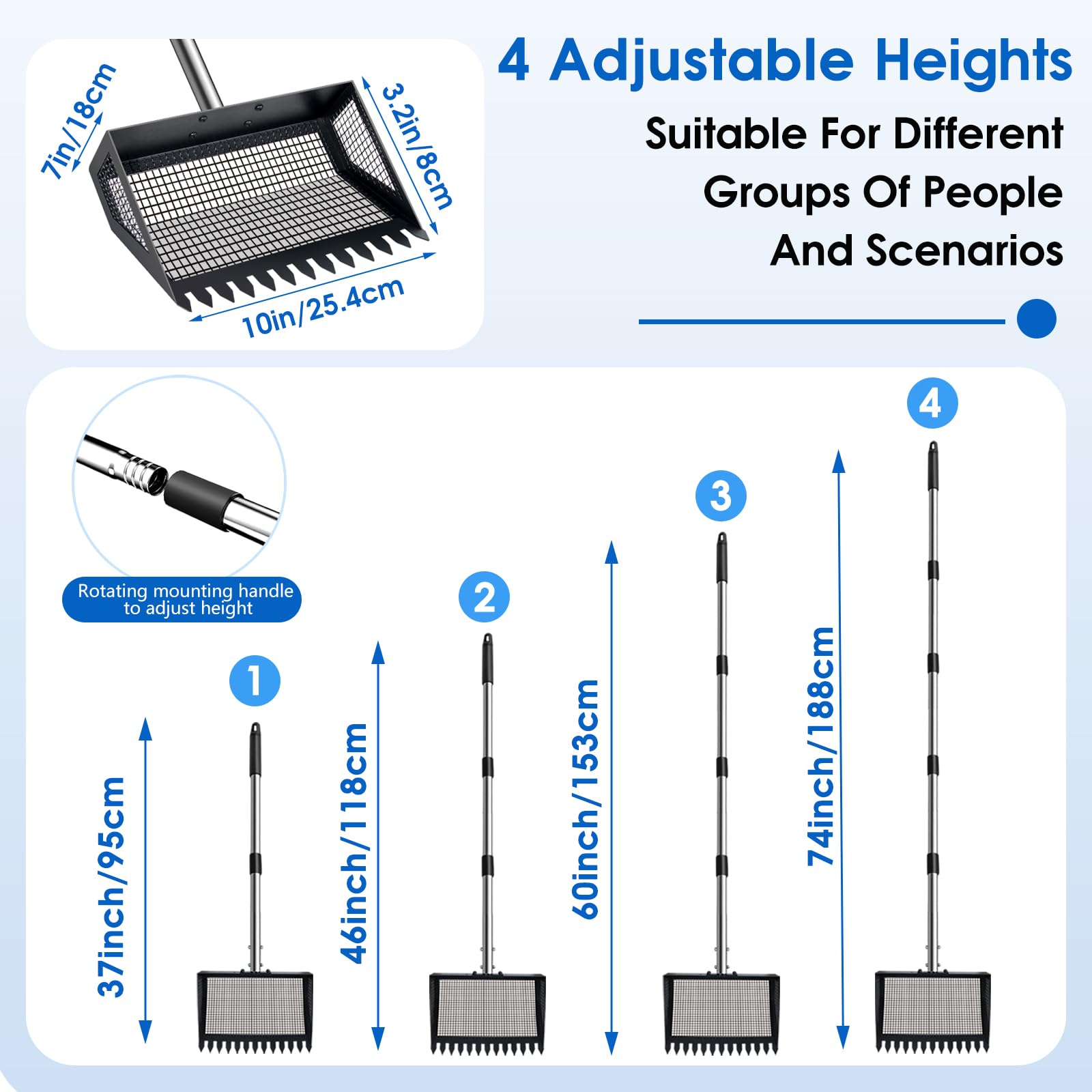Bsemax solid-metal coop scoop with reinforced edges for tougher messes