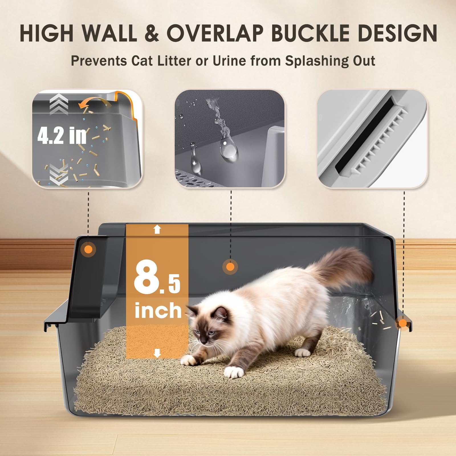 Bsemax 17.4x13.5x8.5 inch dimensions fit small cats.