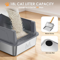 Bsemax litter box lid top view highlights spacious interior and private area.