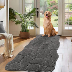 BSICPRO large dog door mat closeup showing wave-edge design and paw-friendly texture.
