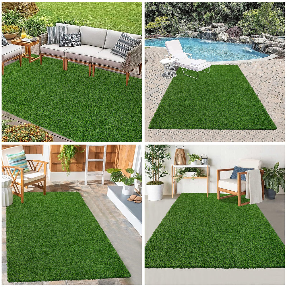 Bsmathom balcony setup grass rug for patios and balconies