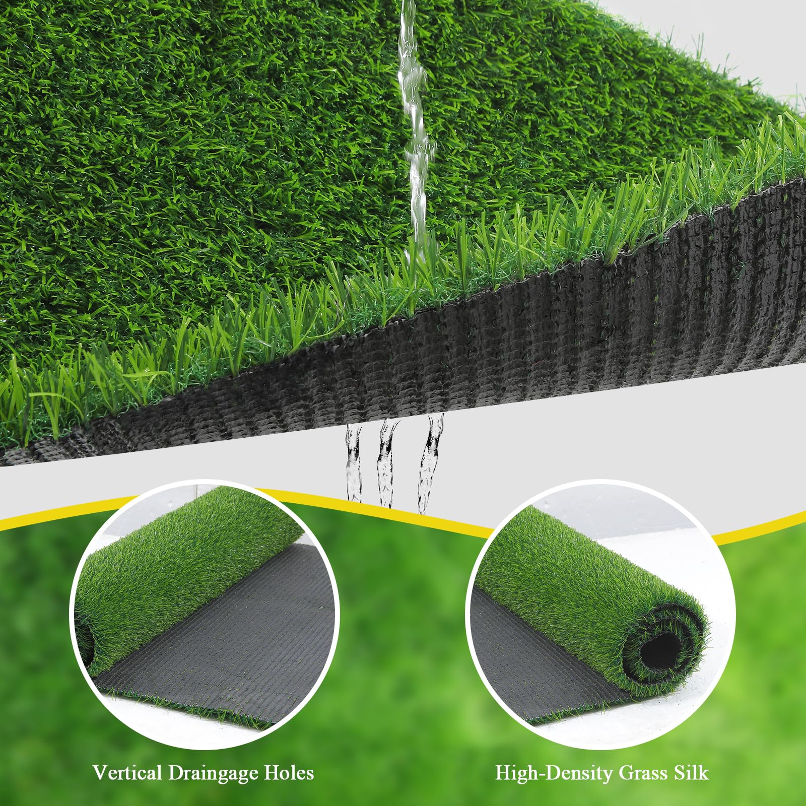 Bsmathom drainage holes grass mat drains liquids quickly