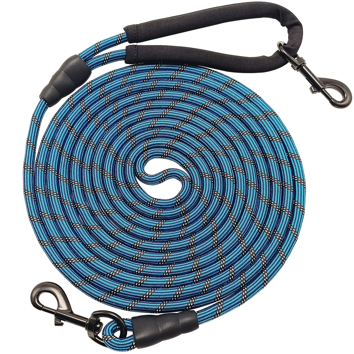 BTINESFUL long dog leash 10ft blue shown during a quick outdoor stroll