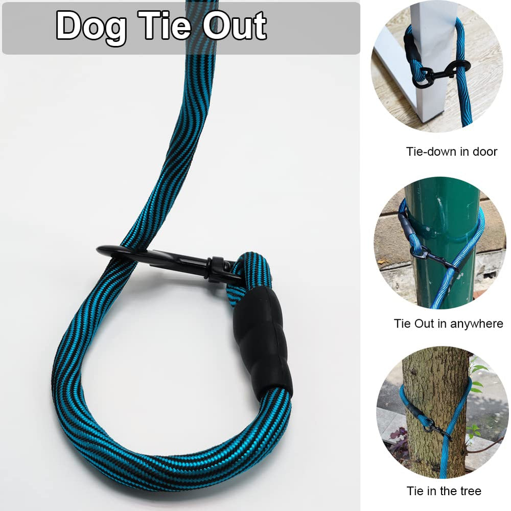BTINESFUL tie-out clip close-up shows rust-proof hardware
