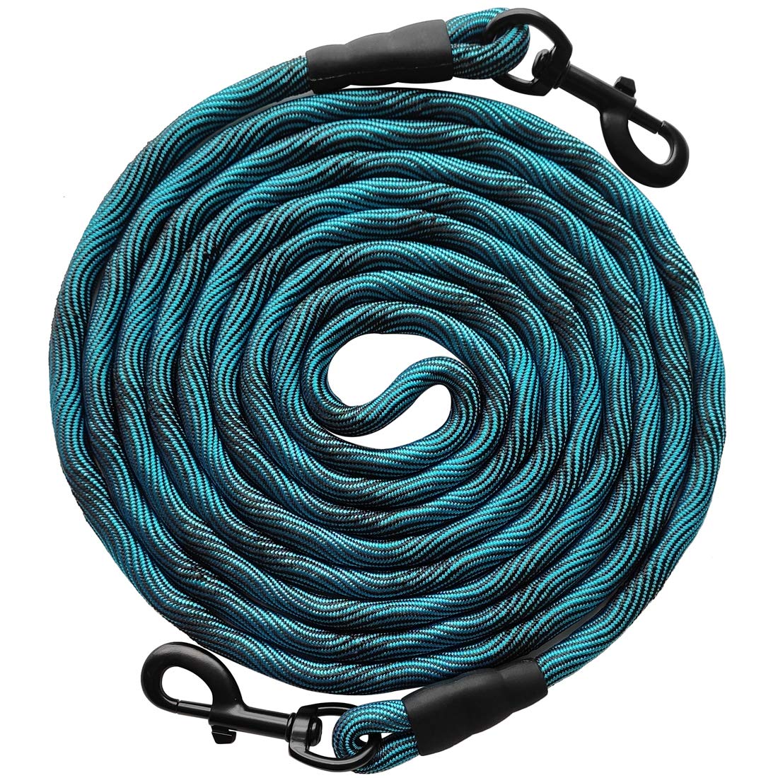 BTINESFUL tie-out rope 8ft blue demonstrates compact portability for yard training