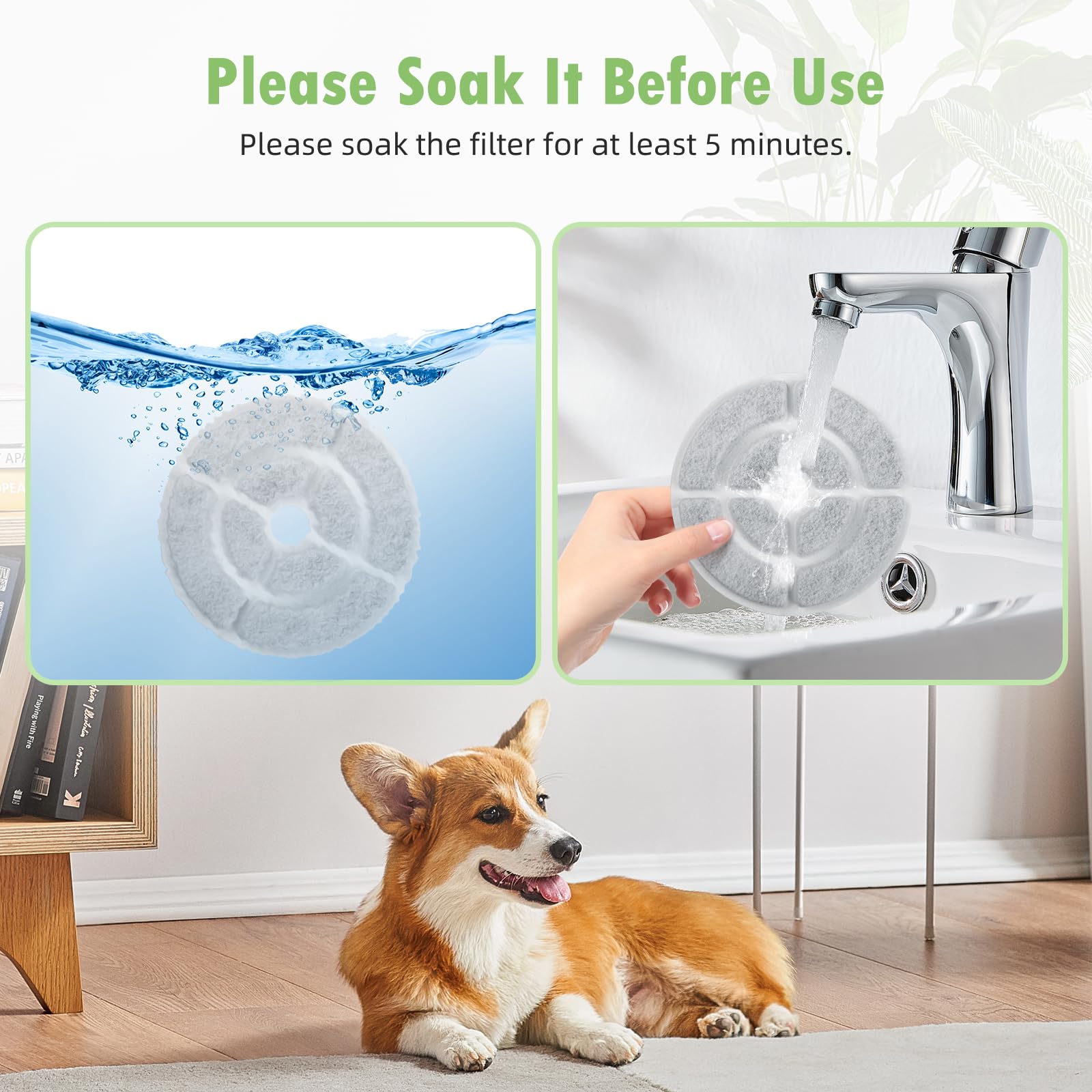 BTRSOLUS 18 cm Kastty-compatible filter for large dog fountains maintains steady filtration.