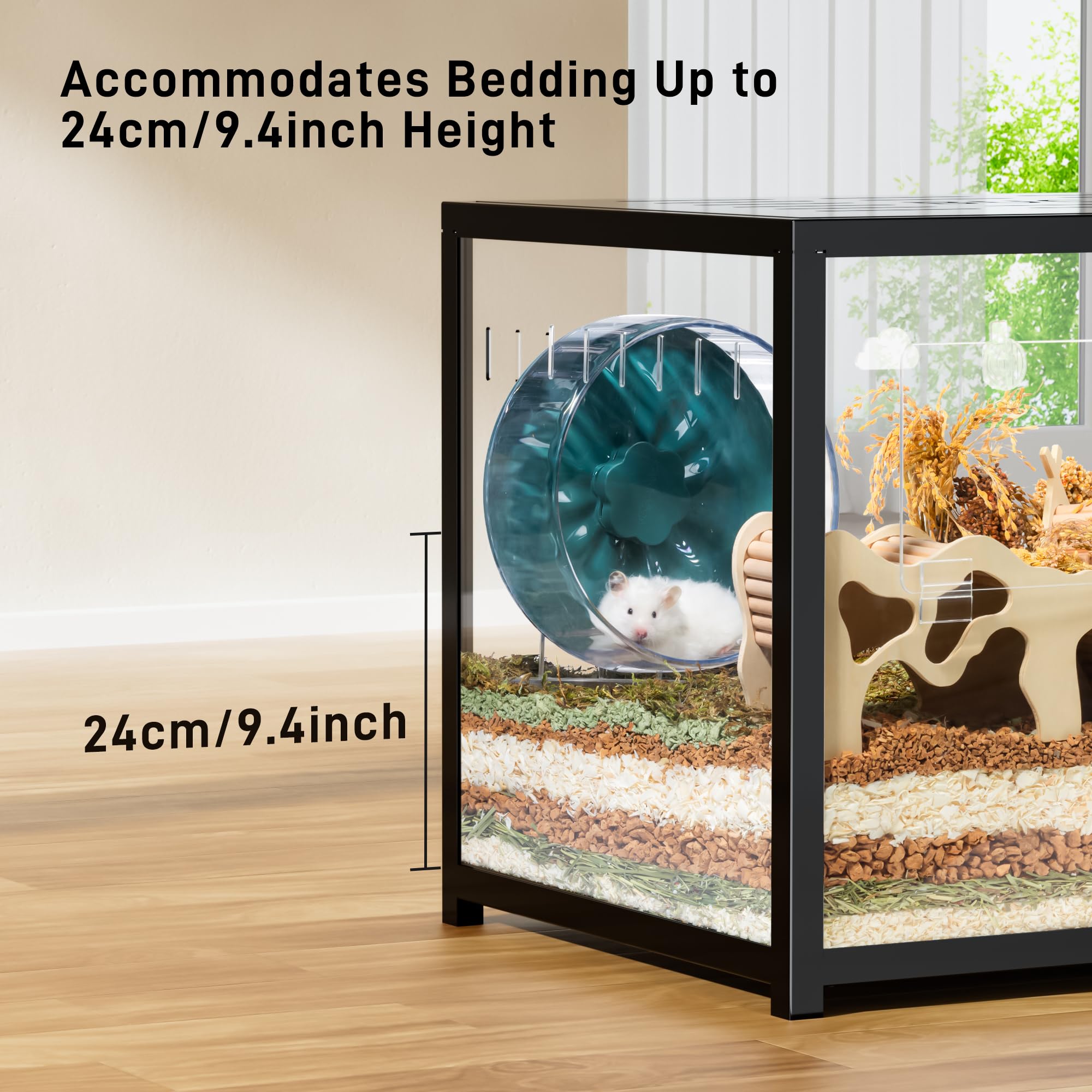 BUCATSTATE hamster cage clear acrylic panels for easy viewing