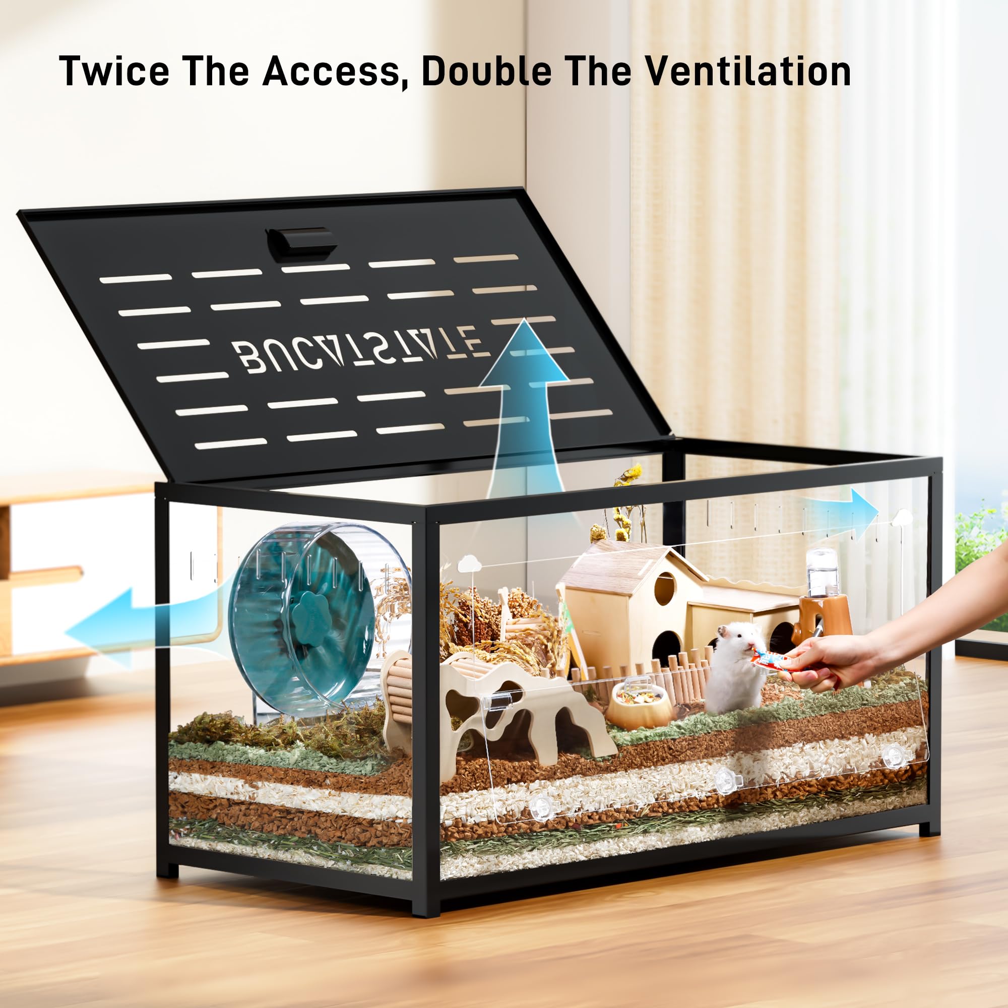 BUCATSTATE hamster cage deep base accommodates thick bedding for burrowing