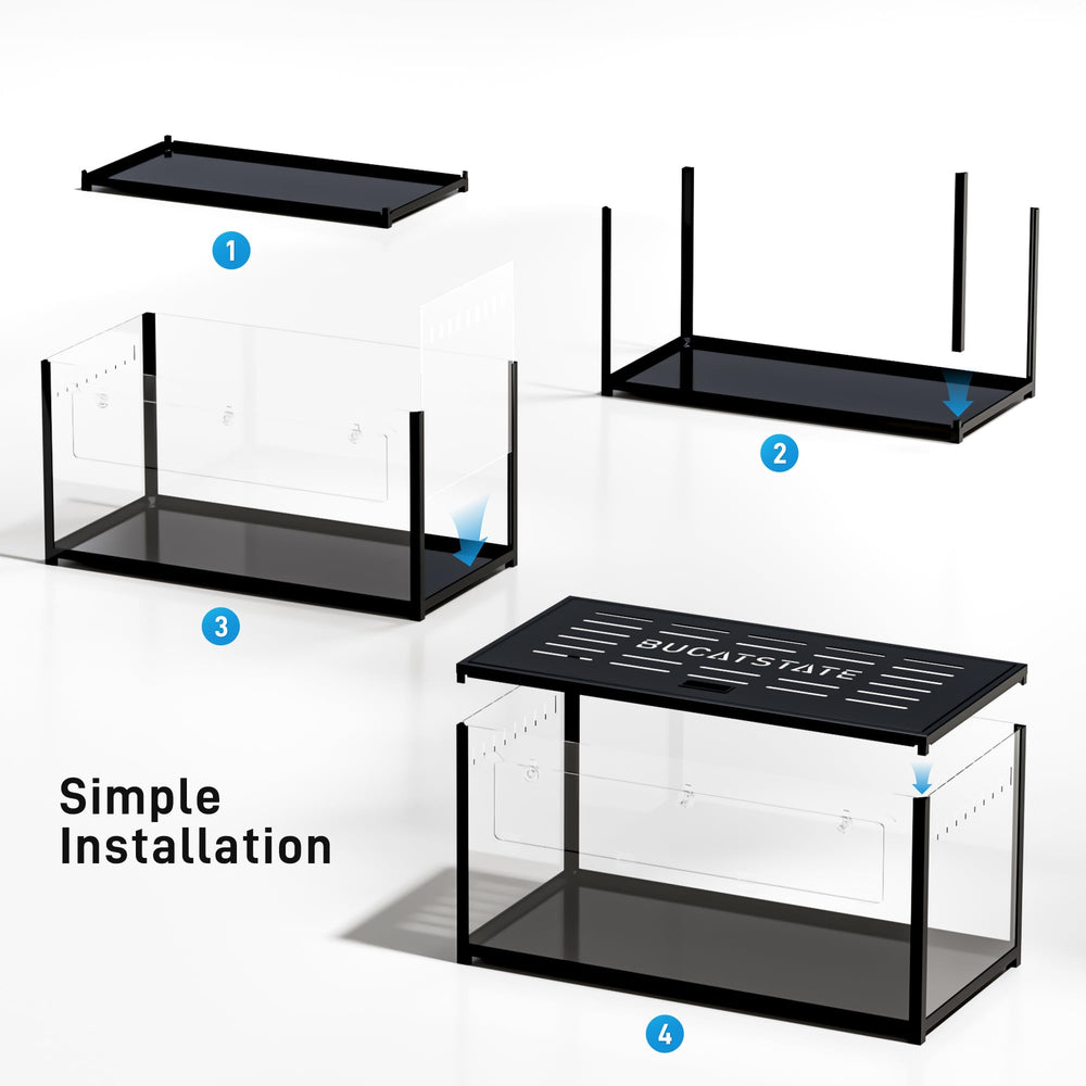 BUCATSTATE hamster cage large floor space supports tunnels and activity