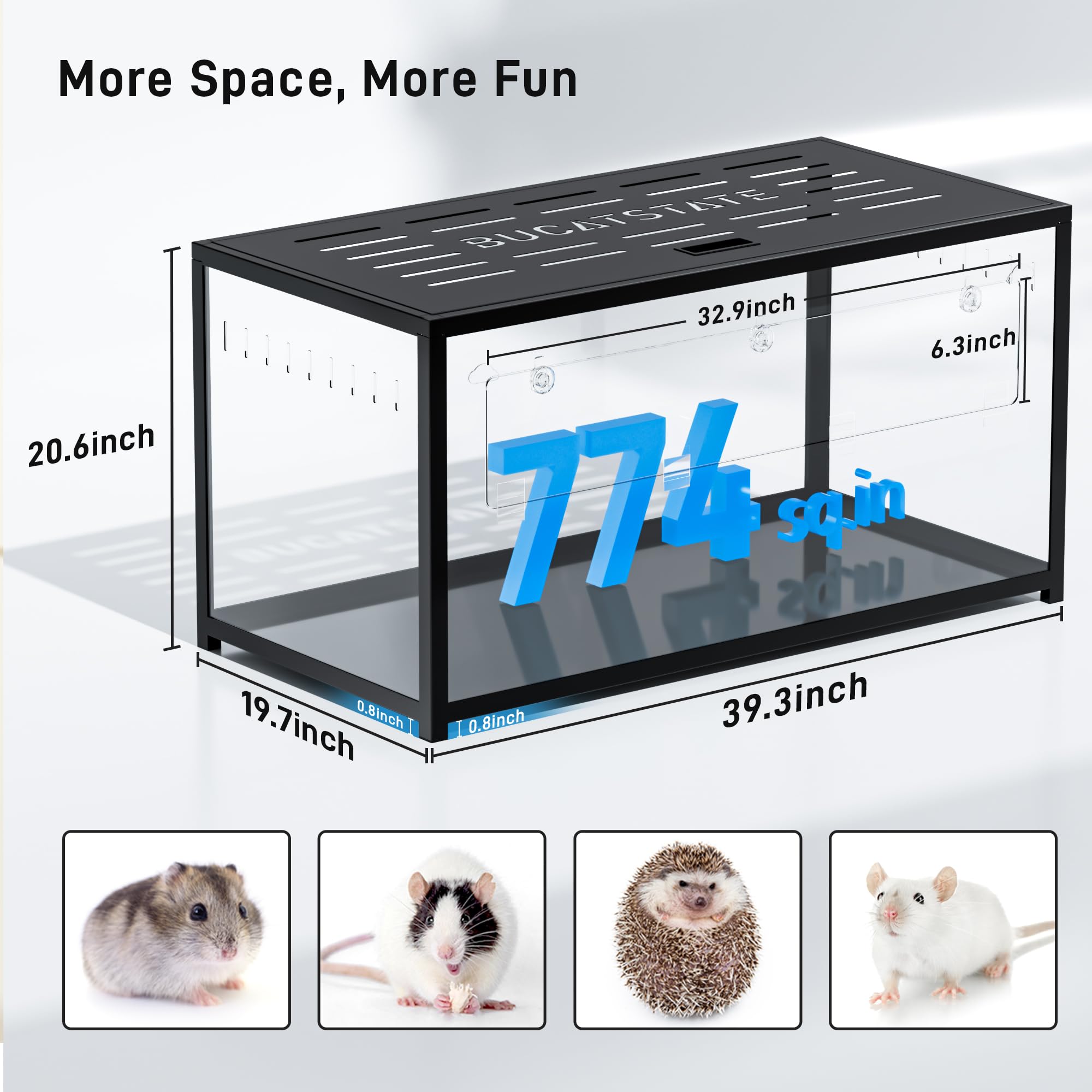 BUCATSTATE hamster cage top access showing roof vent for airflow