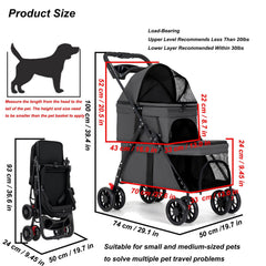BUALR Double Dog Stroller side view highlights smooth steering