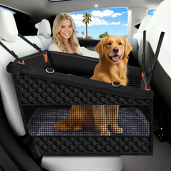Buatis large dog car seat cover bed mat in use provides comfy travel surface and interior protection