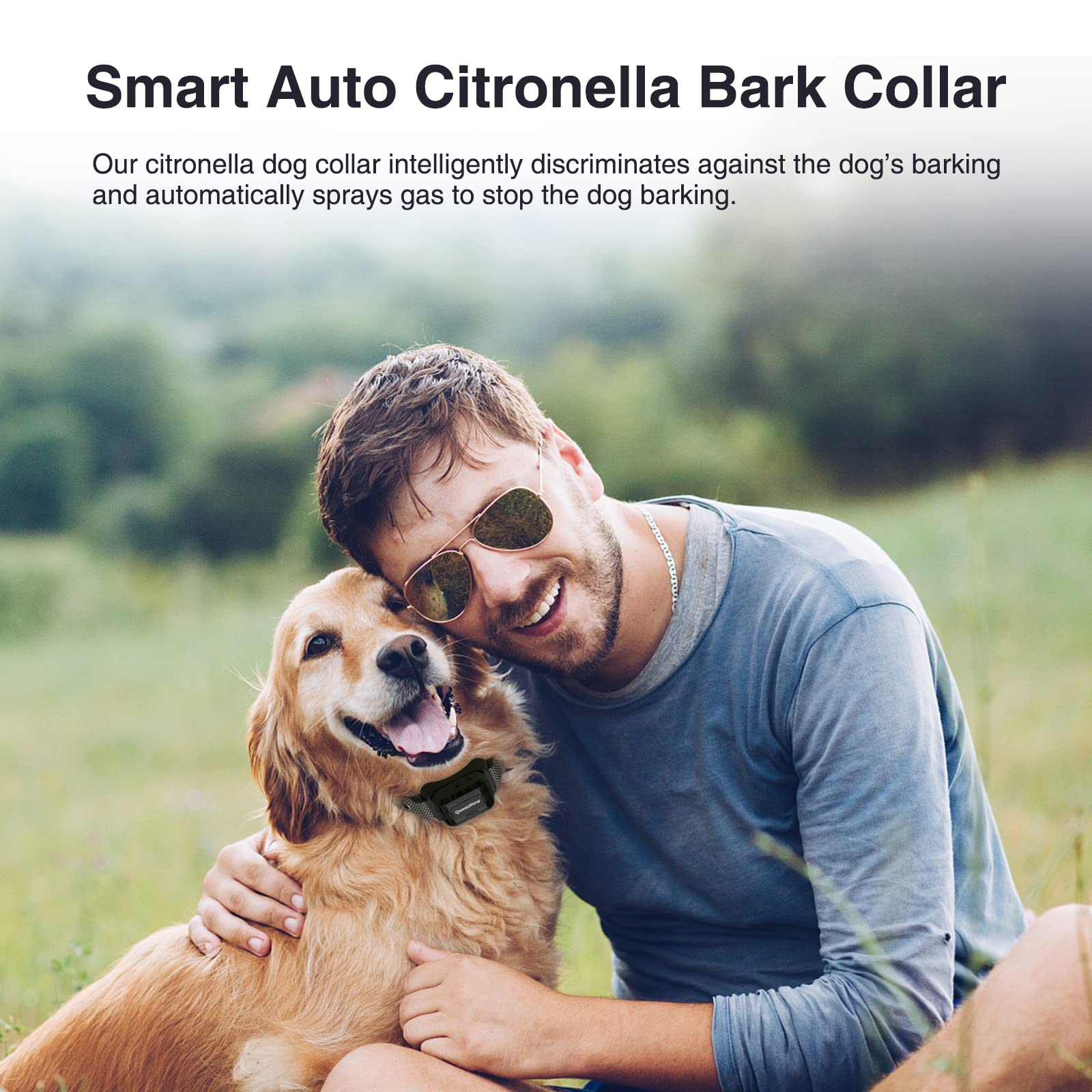 Bubbacare citronella collar suitable for indoor and outdoor use.