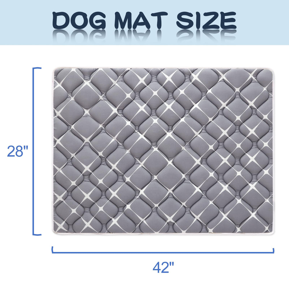 Bubble Bear crate mat measures 42x28 inches for ample coverage.