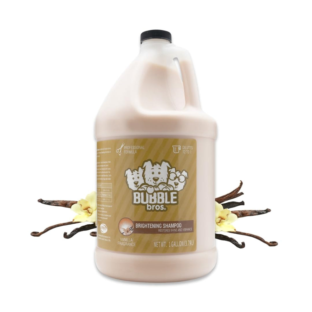 Bubble Bros Brightening Dog Shampoo bottle for gentle cleansing and coat brightening