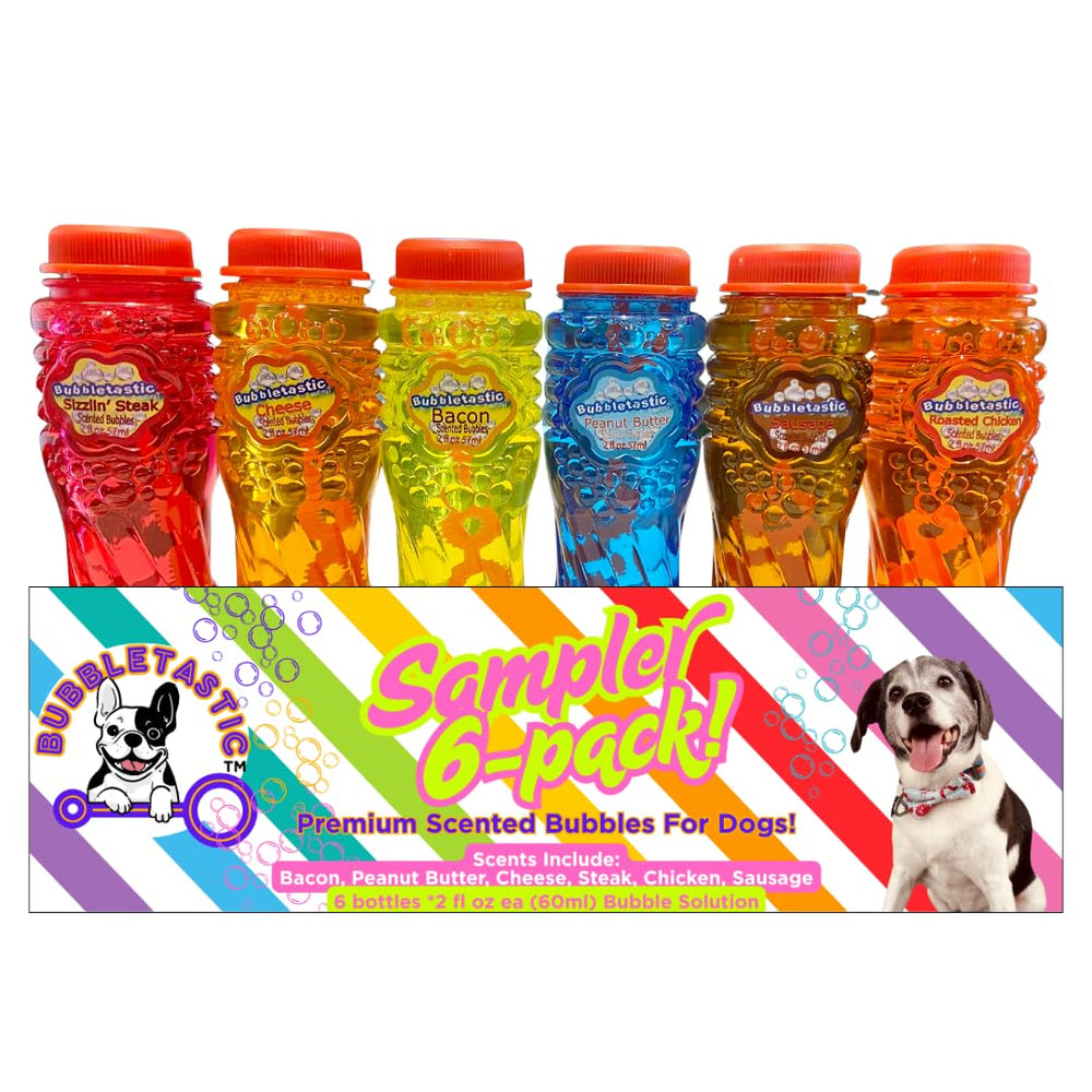 Bubbletastic cheese bubble bottle sparks sniffing and playful pursuit