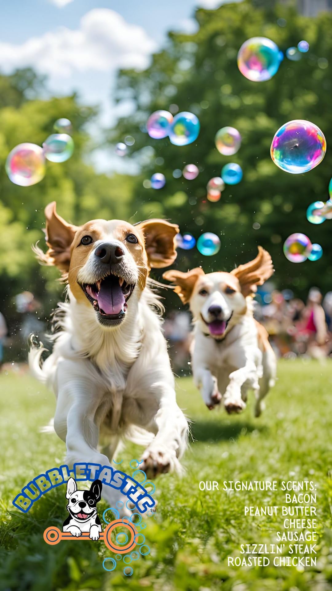 Bubbletastic dog play with bubbles demonstrates safe, interactive entertainment