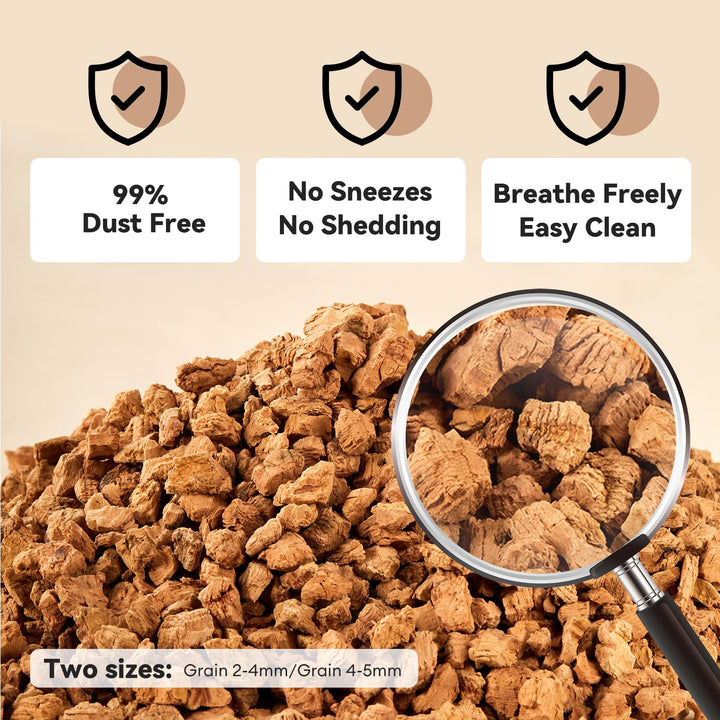 Natural cork granules 2-4mm support digging and nesting in small pets