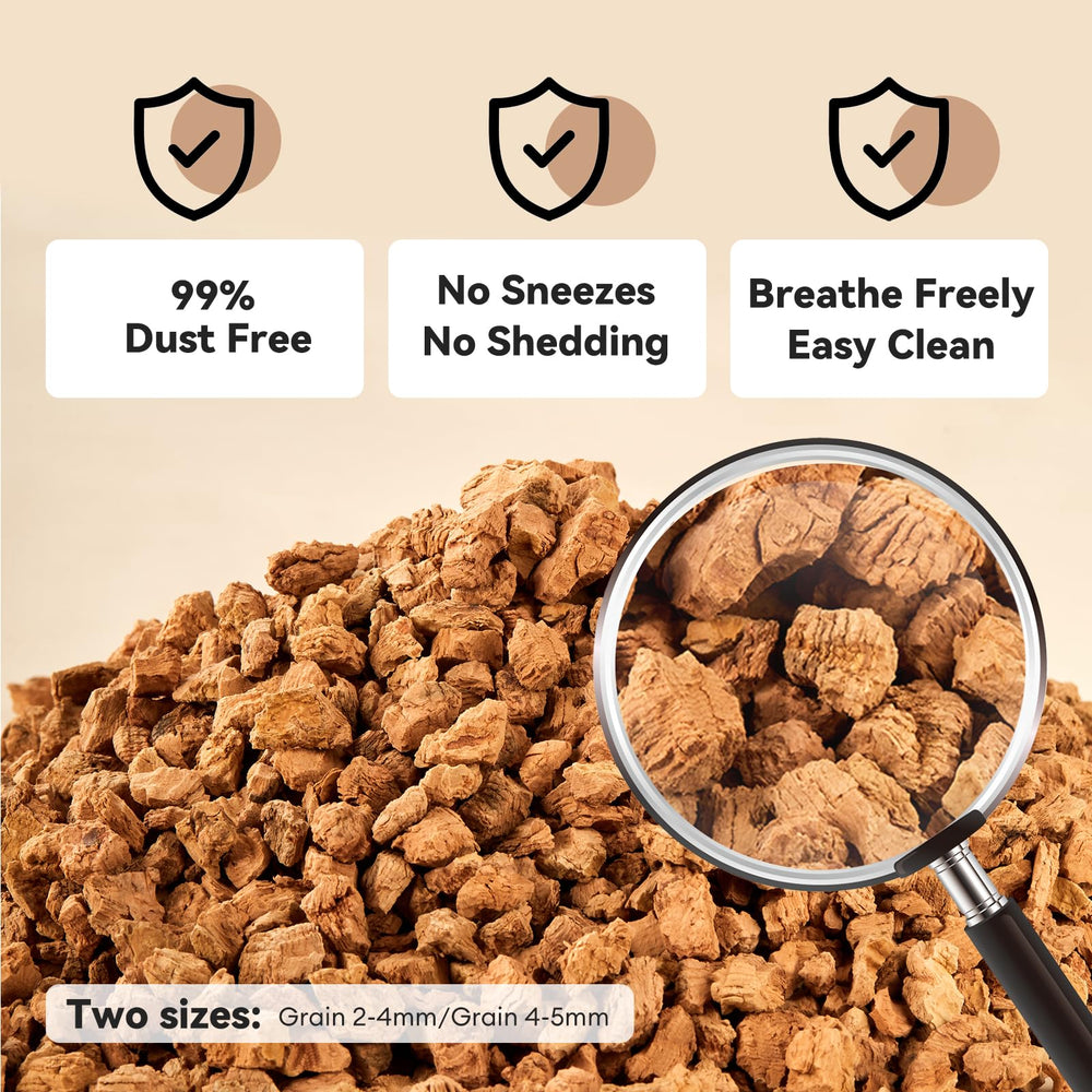Natural cork granules 2-4mm support digging and nesting in small pets