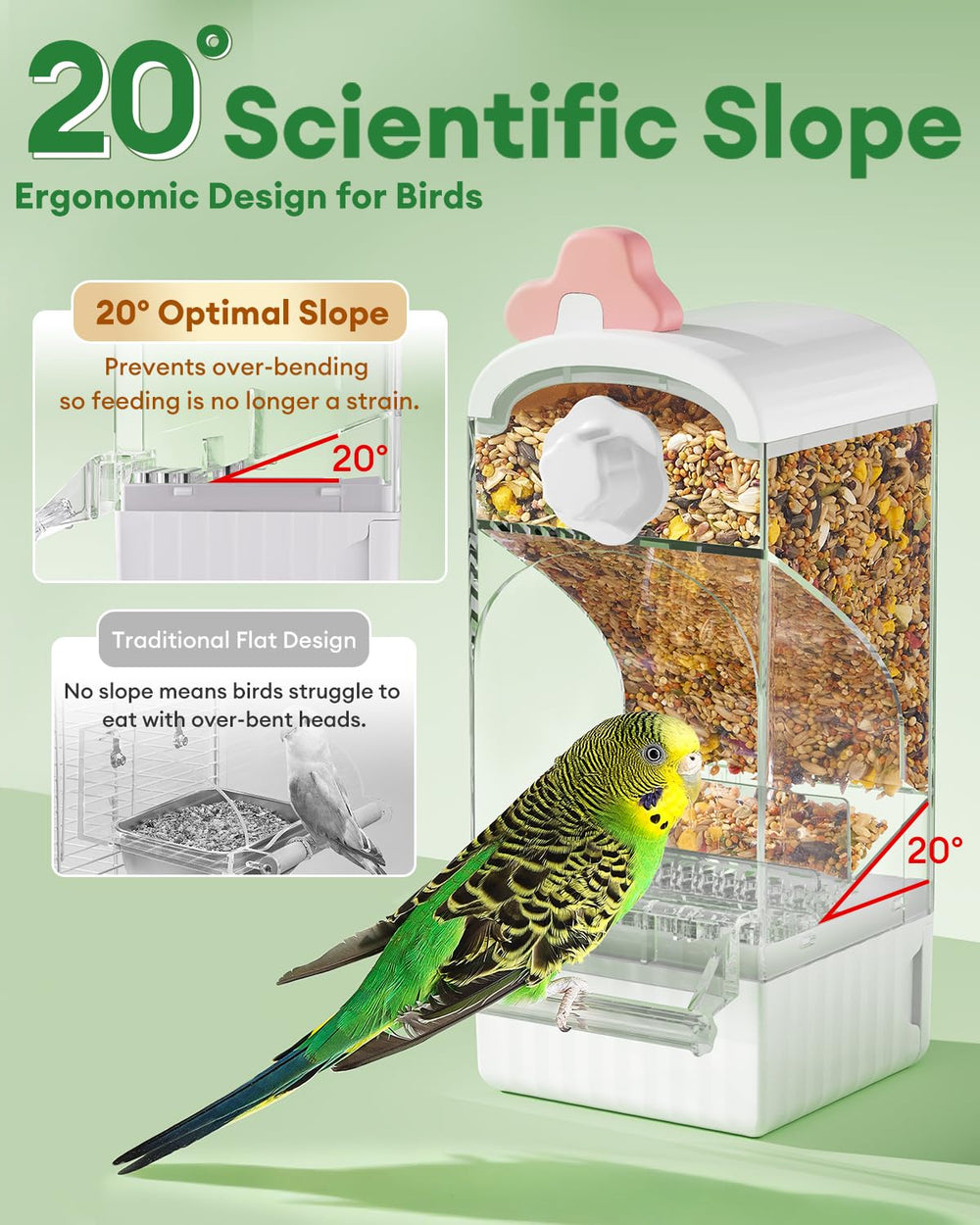 Bucatstate drawer-style waste tray makes cleaning quick after feeding.
