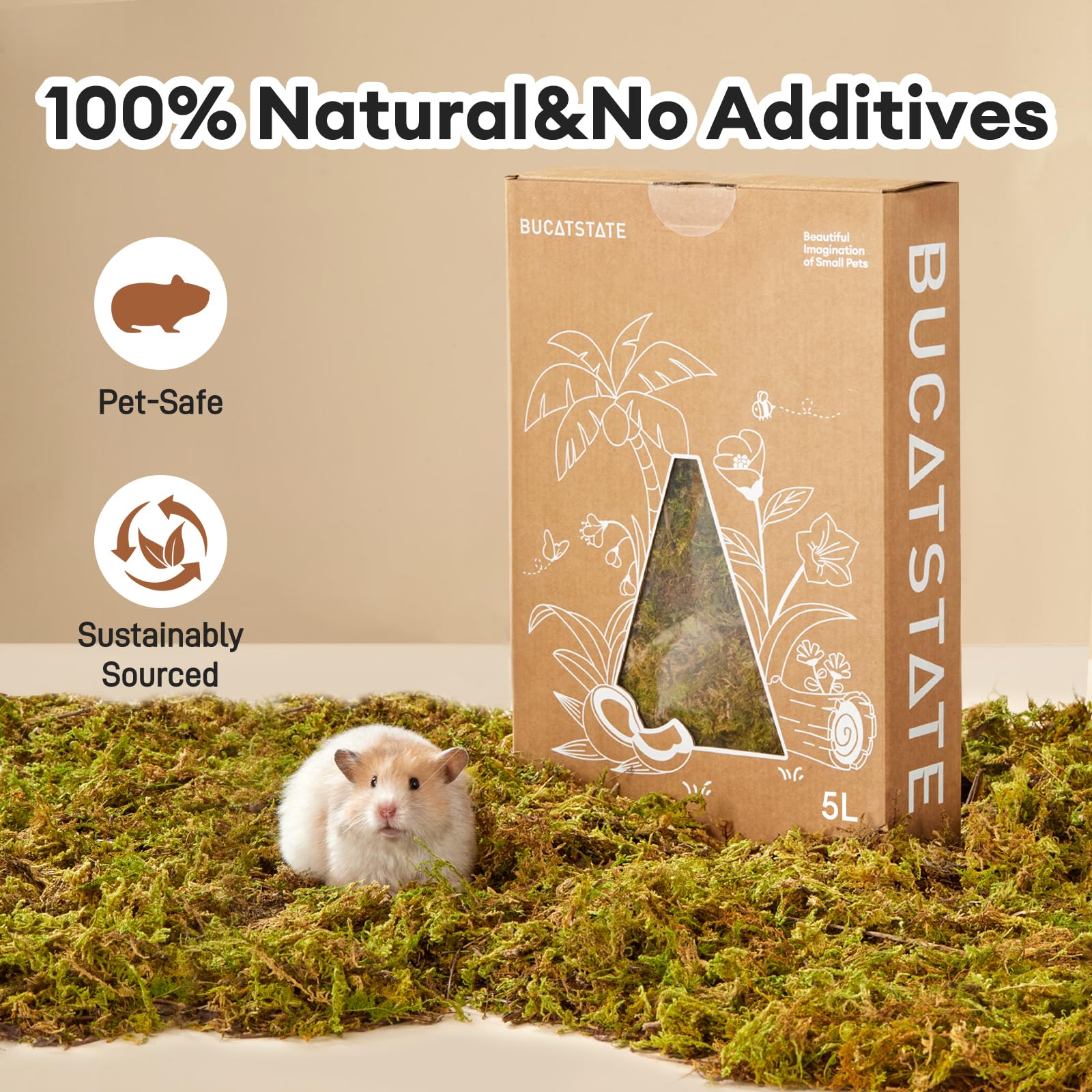 BUCATSTATE dried moss for reptiles offers a versatile substrate option.