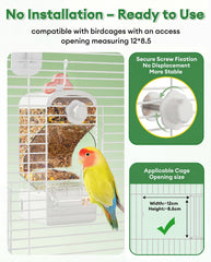 Bucatstate dual-filtration system helps keep seed husks out of the cage.