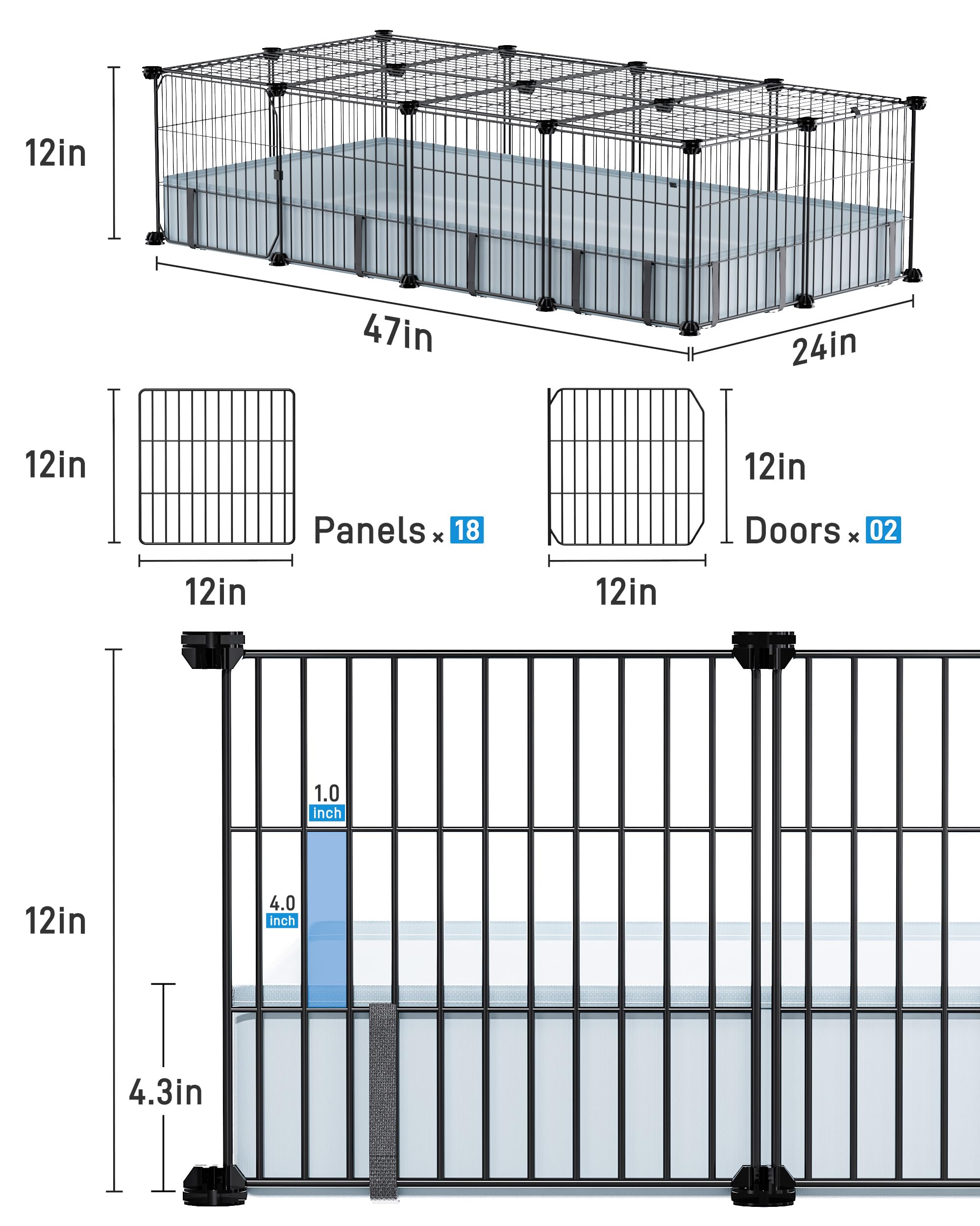BUCATSTATE durable wire cages for stable, long-lasting small animal habitat