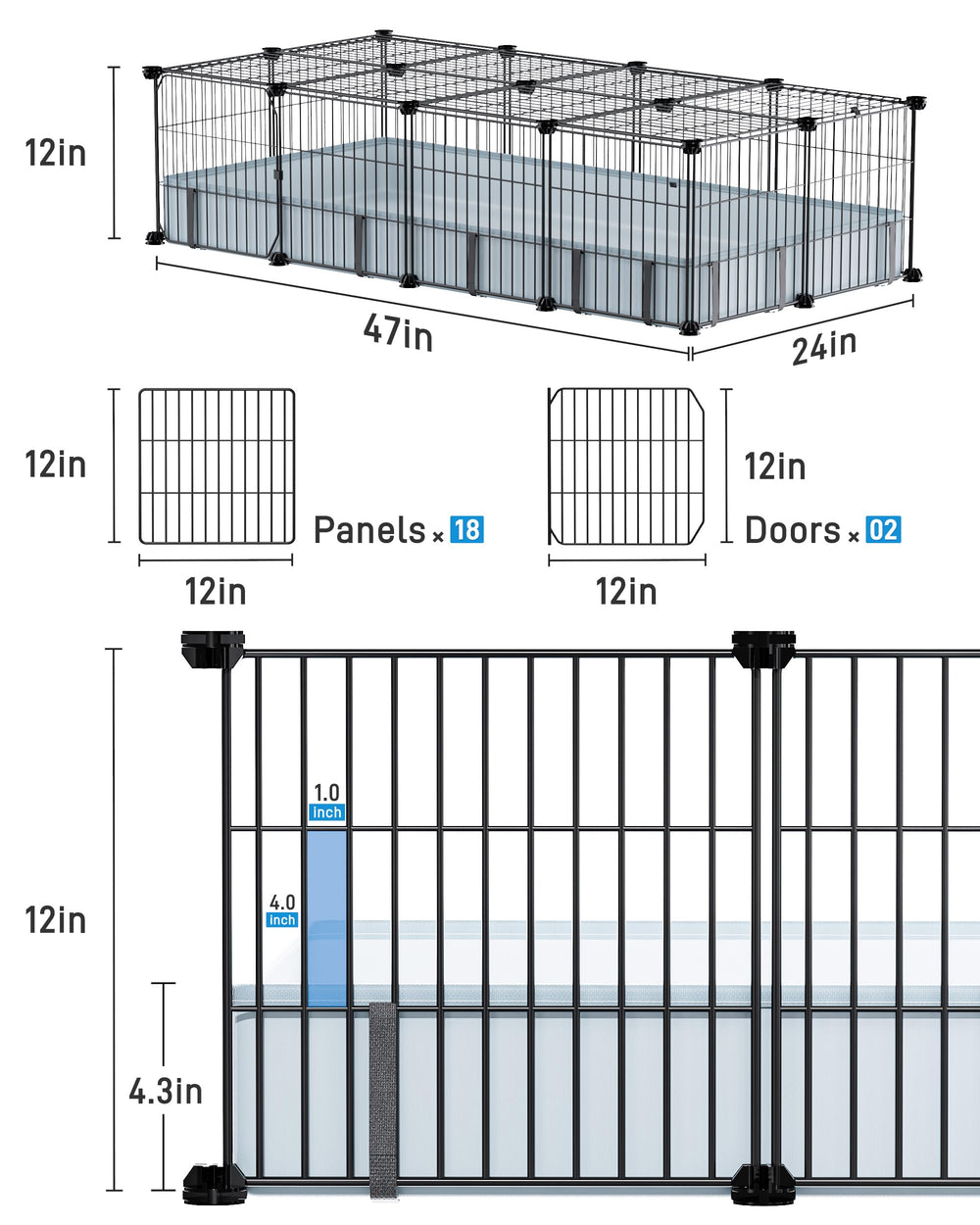 BUCATSTATE durable wire cages for stable, long-lasting small animal habitat