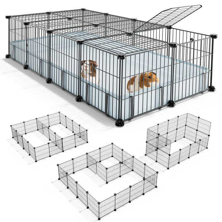 BUCATSTATE guinea pig cages with top cover ensure secure indoor playtime