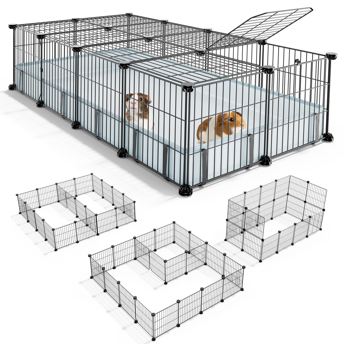 BUCATSTATE guinea pig cages with top cover ensure secure indoor playtime