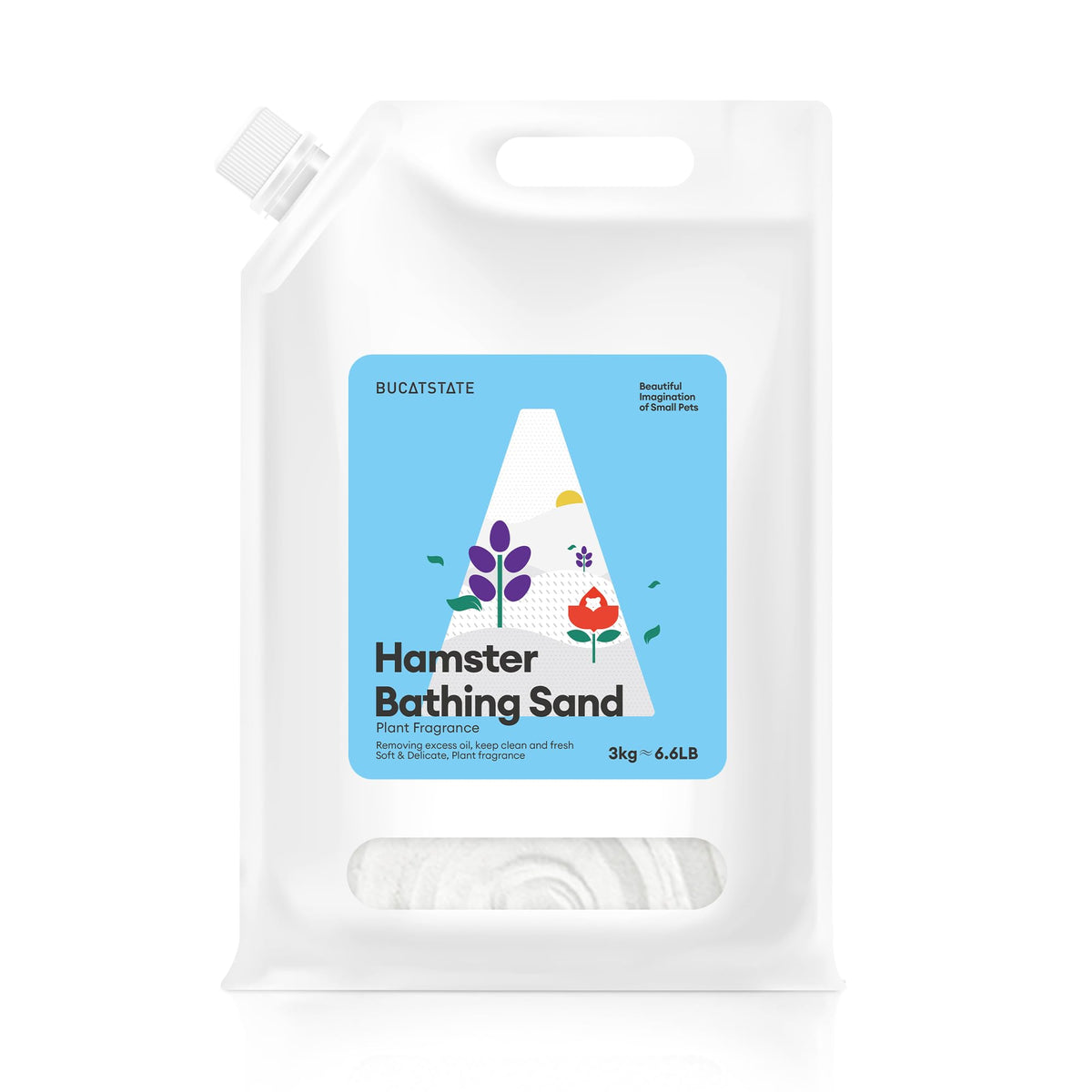 BUCATSTATE hamster bath sand in bag for easy refills and storage