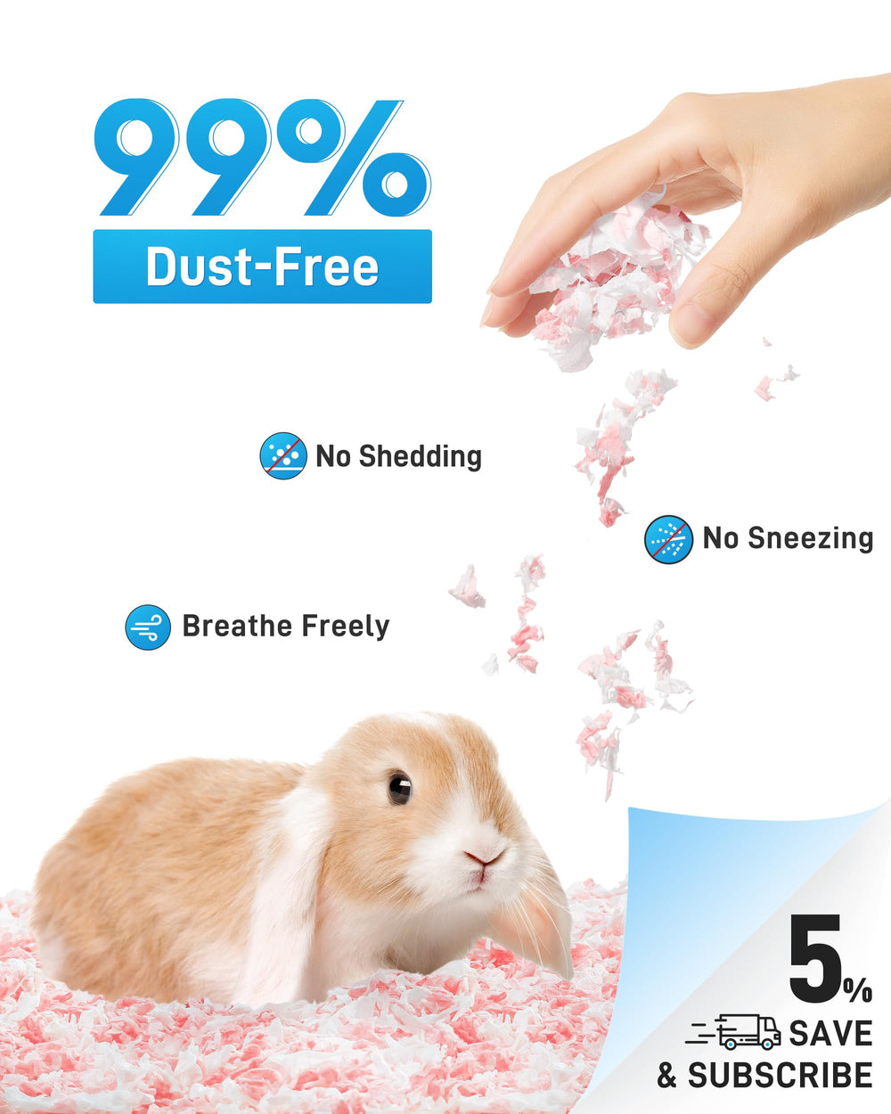 BUCATSTATE hamster bedding is 99% dust-free for cleaner air.