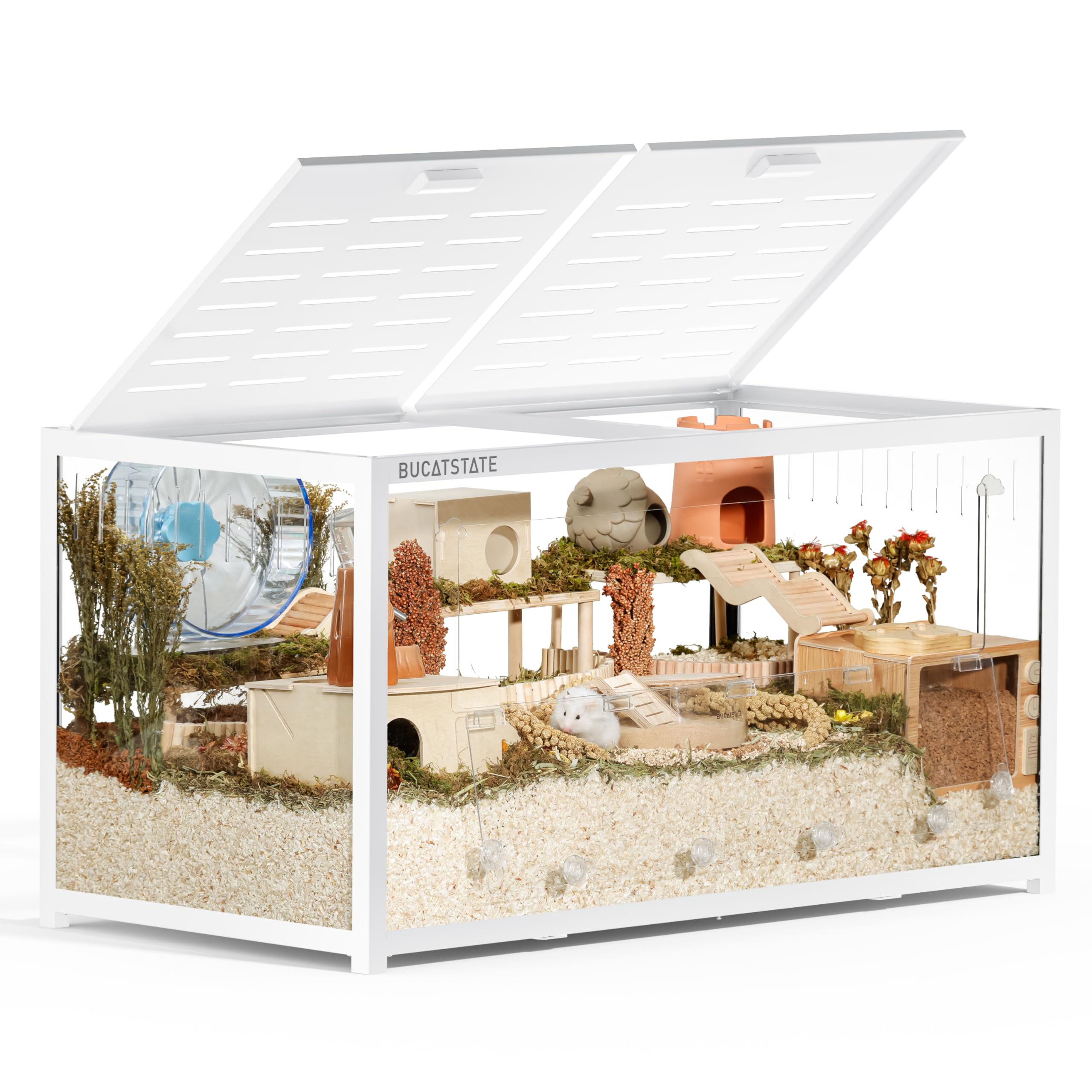 BUCATSTATE Hamster Cage 3.0 front view with spacious 7.8 ft² play area