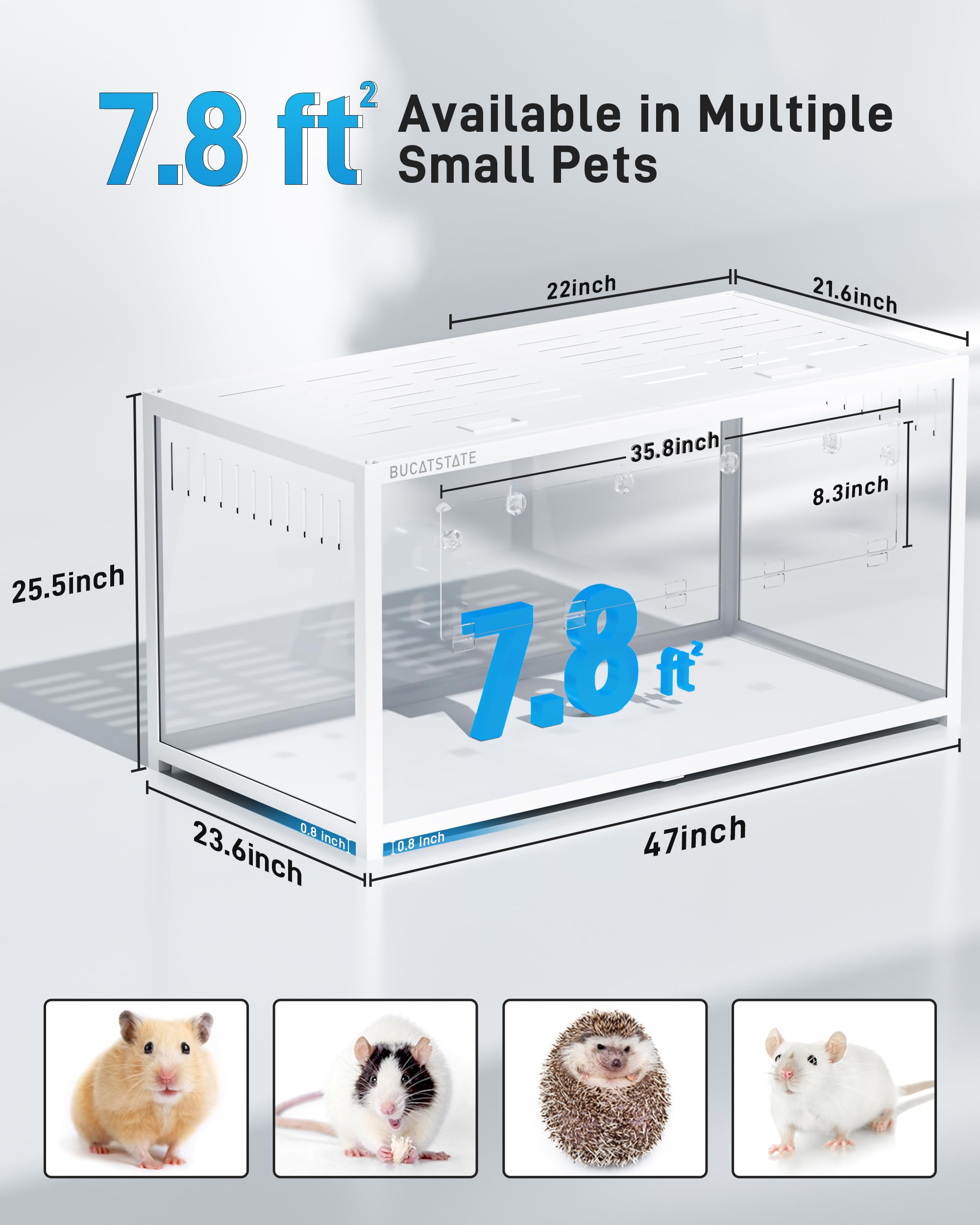 BUCATSTATE Hamster Cage 3.0 top view showcasing top access
