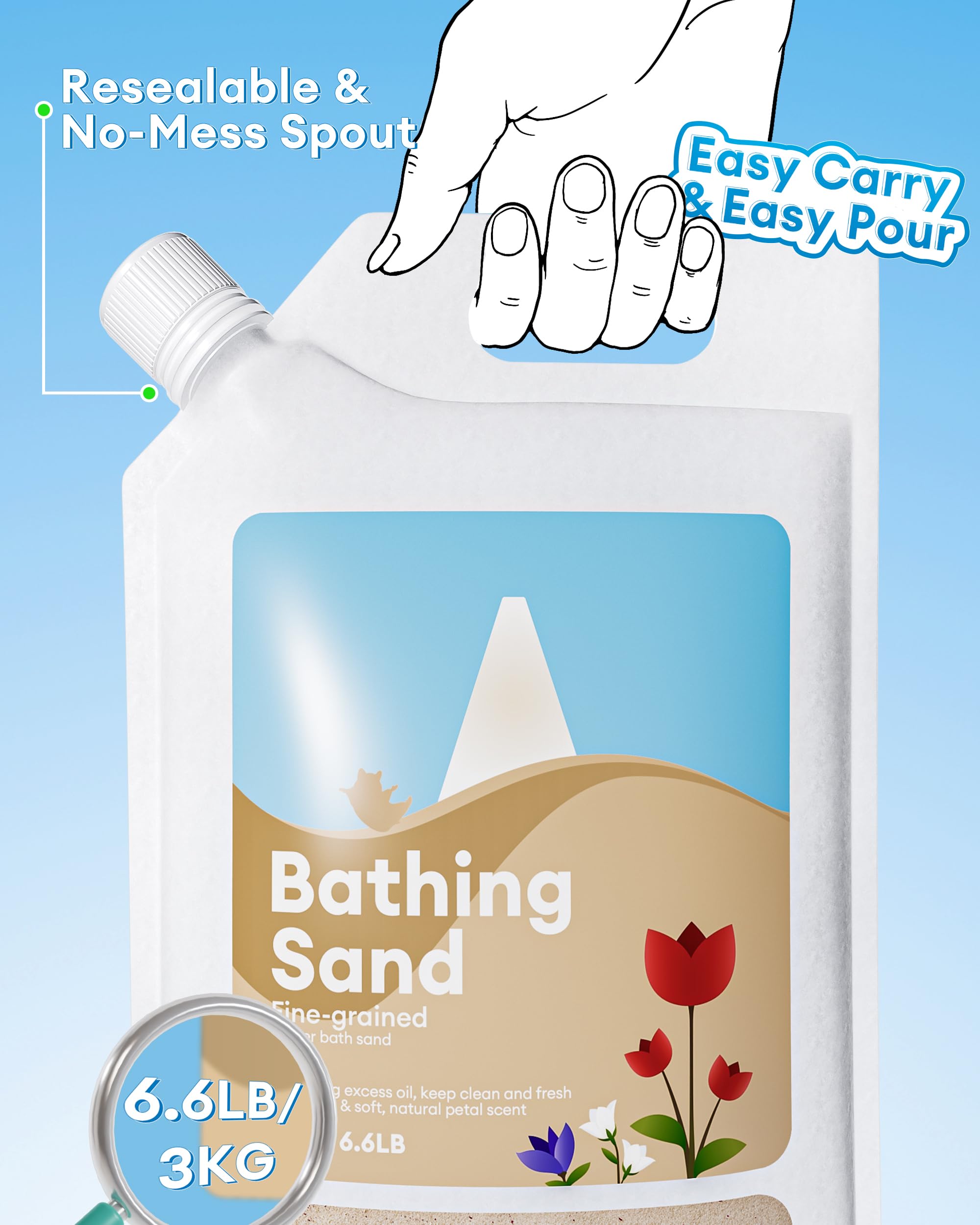 BUCATSTATE sand bath with pour spout for mess-free refills and quick setup